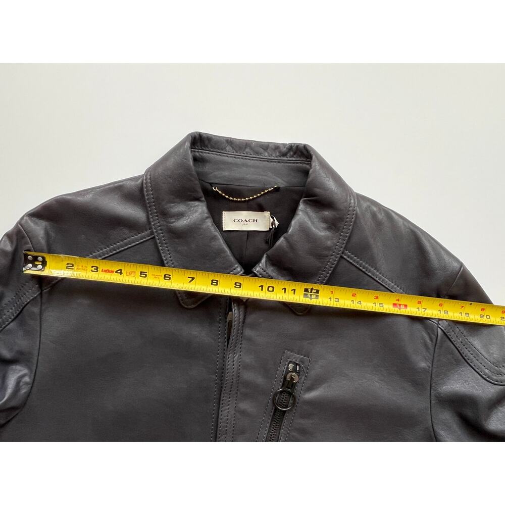 Coach Men's Leather Biker Moto Jacket Navy Size 54/XL NWT $1300 - Picture 13 of 16